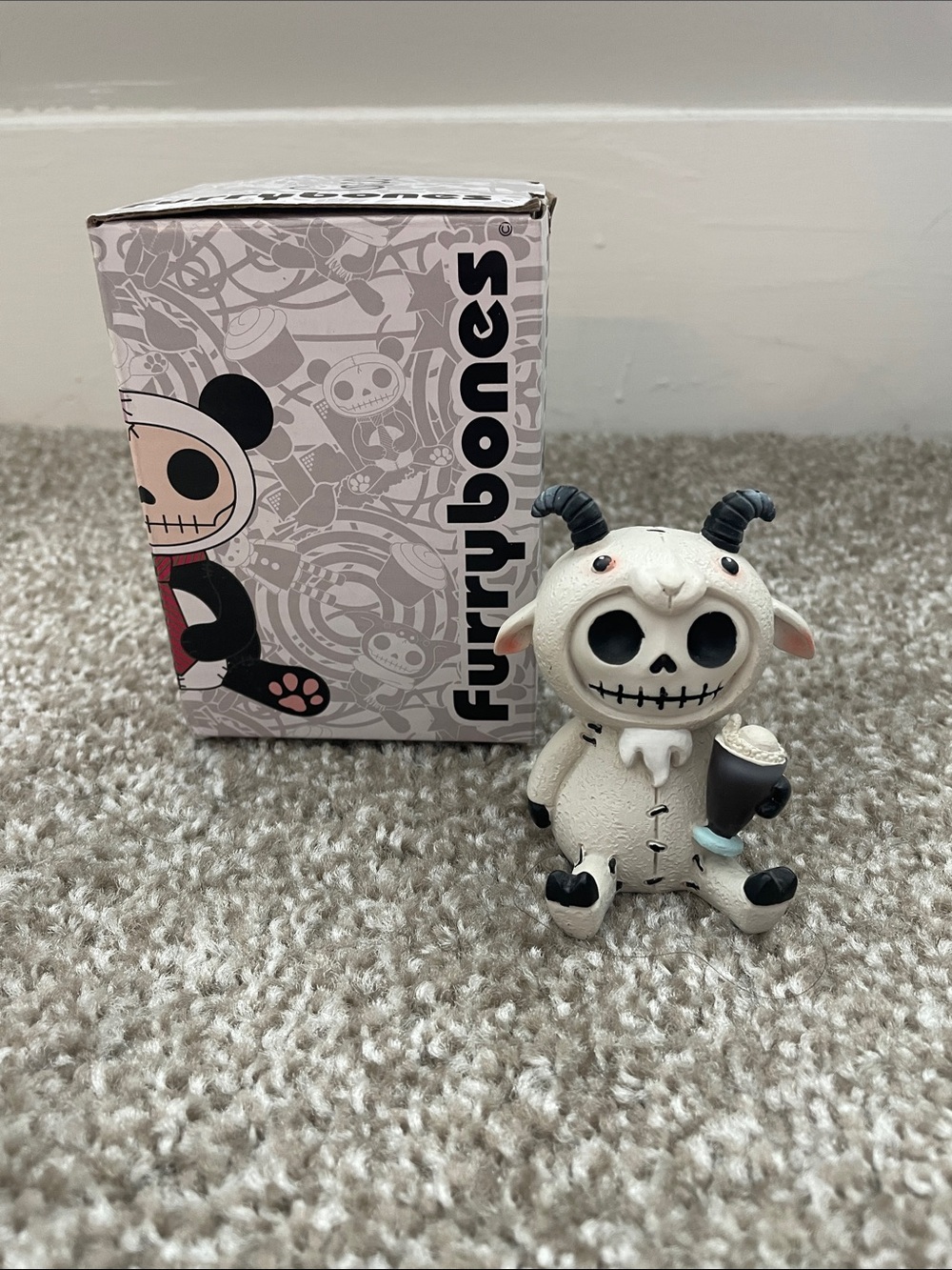 Furrybones Skeleton Goat Figurine